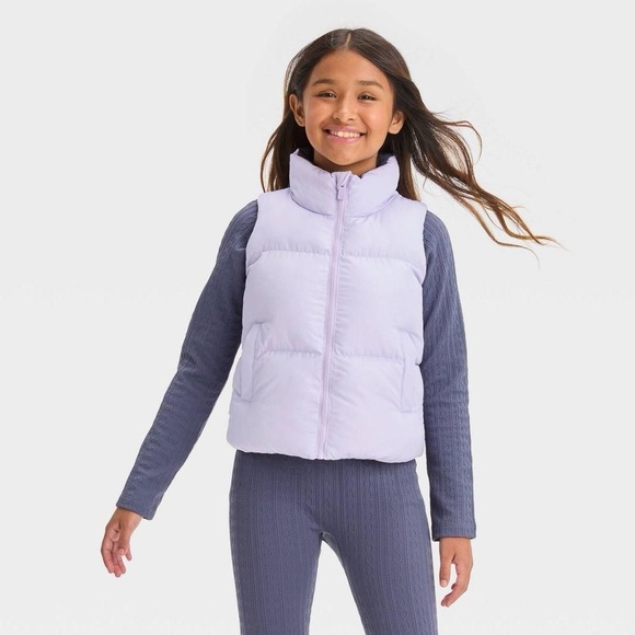 All in Motion Other - ALL IN MOTION Kids Full Zipper Reversible Quilted Puffer Vest Stand Up Size 4/5